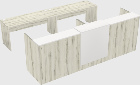 Shared u-shaped reception desks