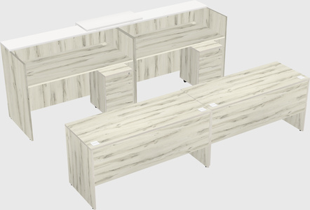 Shared u-shaped reception desks