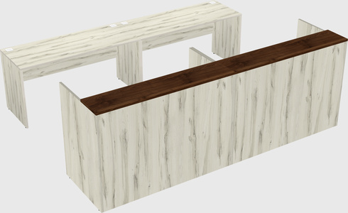 Shared u-shaped reception desks