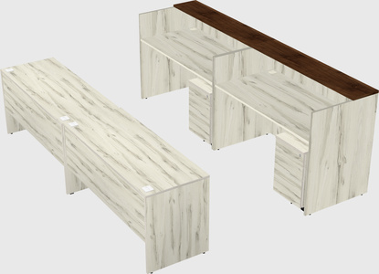 Shared u-shaped reception desks