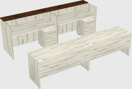 Shared u-shaped reception desks