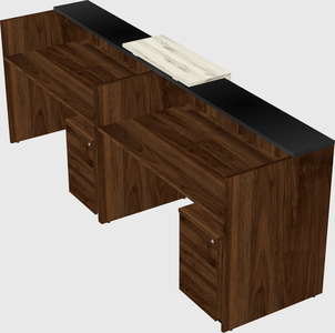 Shared u-shaped reception desks
