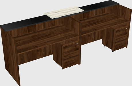 Shared u-shaped reception desks