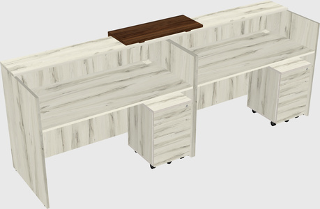 Shared u-shaped reception desks