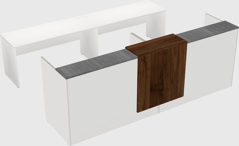 Shared u-shaped reception desks
