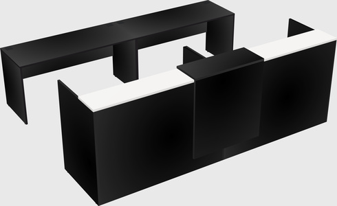 Shared u-shaped reception desks