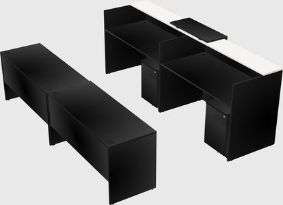 Shared u-shaped reception desks