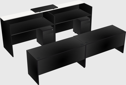 Shared u-shaped reception desks