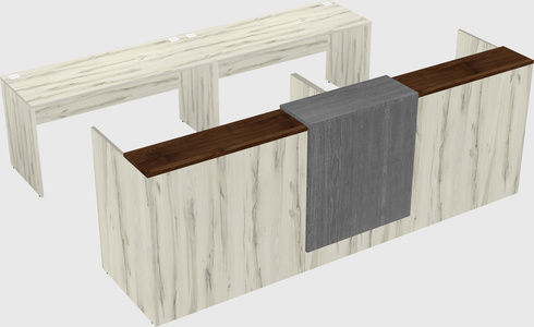 Shared u-shaped reception desks