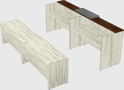 Shared u-shaped reception desks