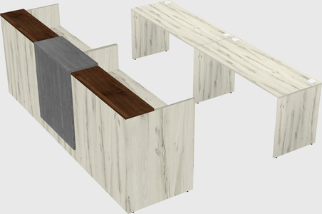 Shared u-shaped reception desks