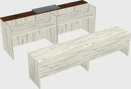 Shared u-shaped reception desks