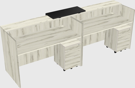 Shared u-shaped reception desks