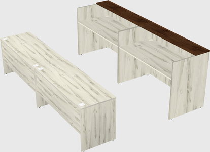 Shared u-shaped reception desks