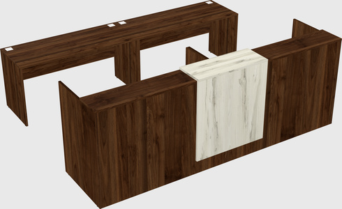 Shared u-shaped reception desks