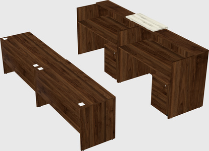 Shared u-shaped reception desks