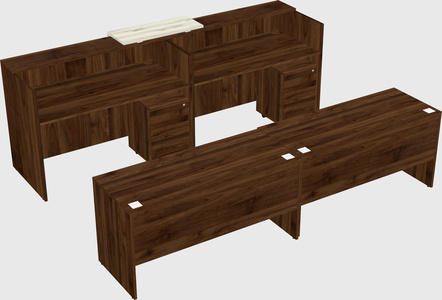 Shared u-shaped reception desks