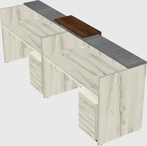Shared u-shaped reception desks