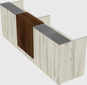 Shared u-shaped reception desks
