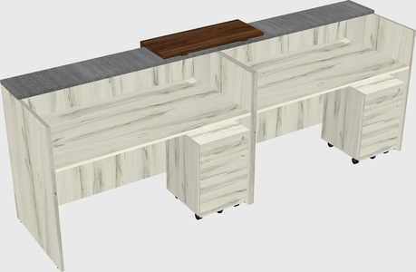 Shared u-shaped reception desks