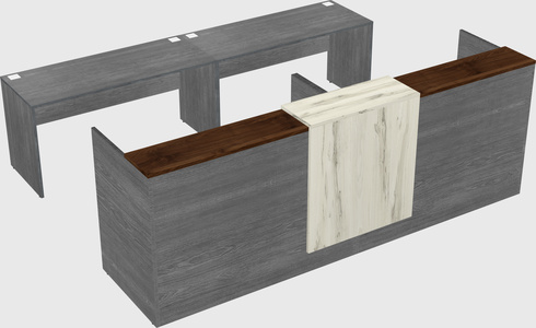 Shared u-shaped reception desks