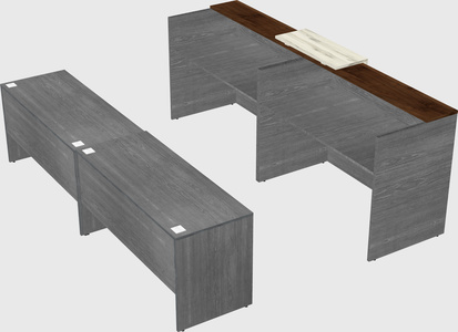 Shared u-shaped reception desks