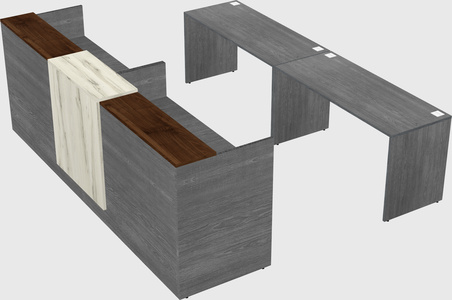 Shared u-shaped reception desks
