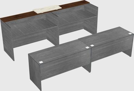 Shared u-shaped reception desks