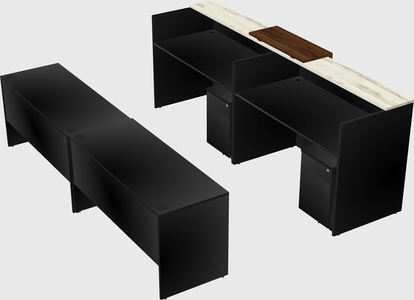 Shared u-shaped reception desks