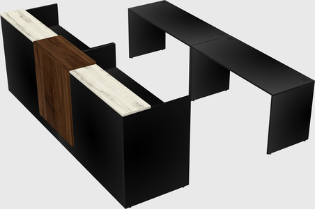 Shared u-shaped reception desks