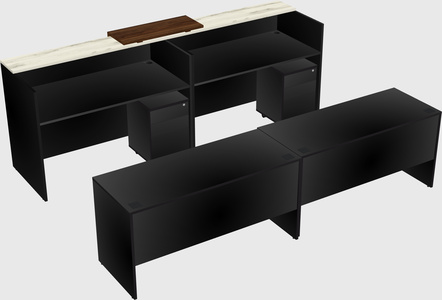 Shared u-shaped reception desks