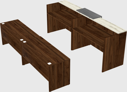 Shared u-shaped reception desks