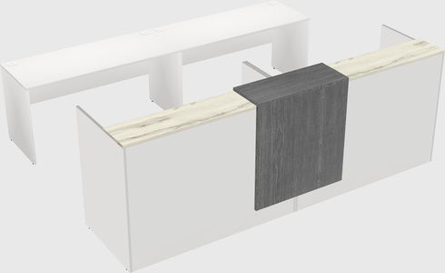Shared u-shaped reception desks