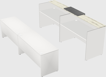 Shared u-shaped reception desks