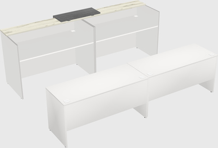Shared u-shaped reception desks