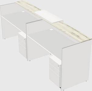 Shared u-shaped reception desks