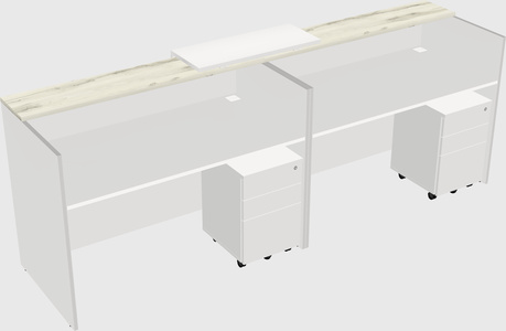 Shared u-shaped reception desks