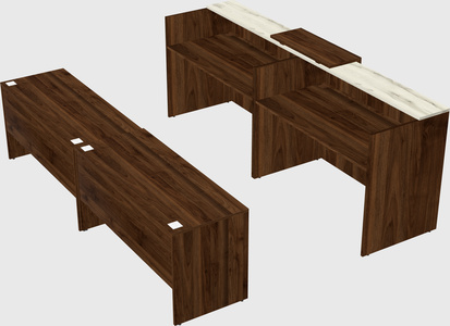 Shared u-shaped reception desks