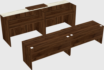 Shared u-shaped reception desks