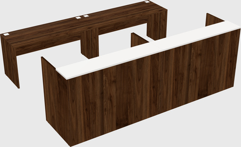 Shared u-shaped reception desks