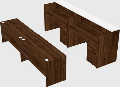 Shared u-shaped reception desks