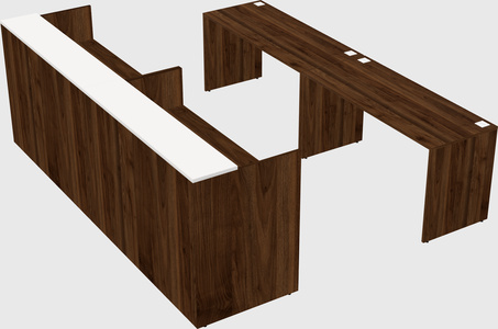 Shared u-shaped reception desks