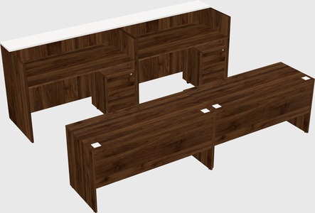 Shared u-shaped reception desks