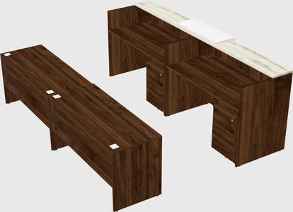 Shared u-shaped reception desks