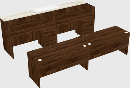 Shared u-shaped reception desks