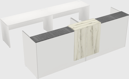 Shared u-shaped reception desks