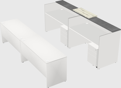 Shared u-shaped reception desks