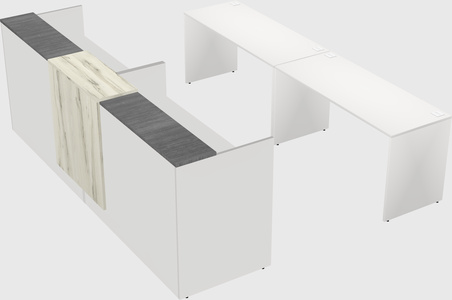 Shared u-shaped reception desks