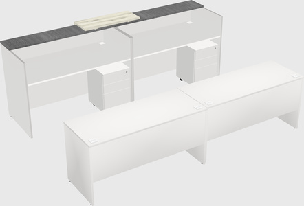 Shared u-shaped reception desks