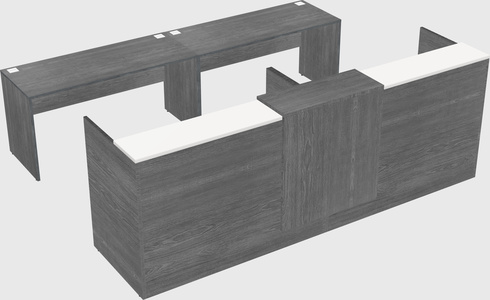 Shared u-shaped reception desks